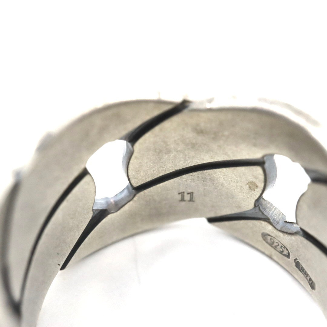 GUCCI グッチ チェーンモチーフ ワイドリング 指輪 11号 シルバー925 スターリングシルバー アクセサリー ジュエリー メンズ レディース I2