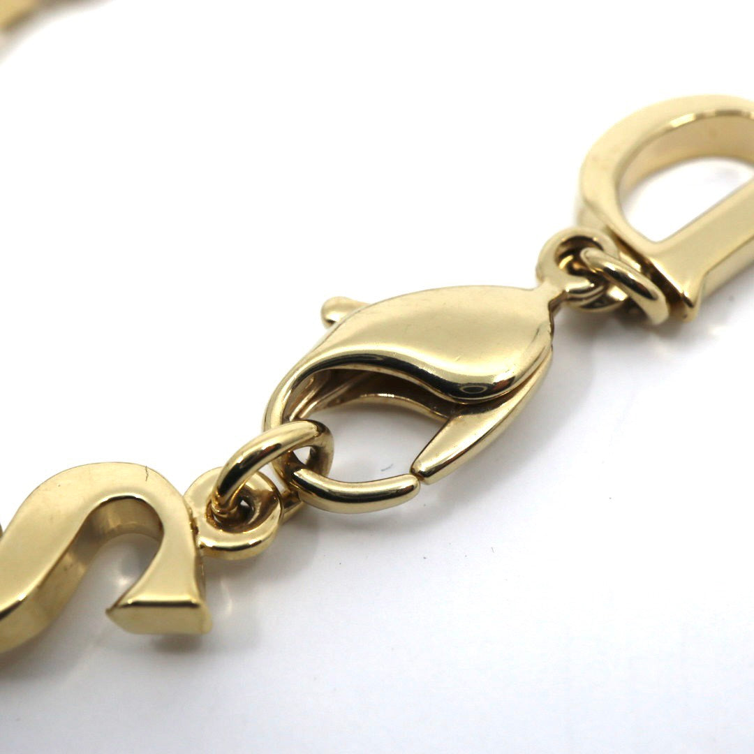 【美品】Christian Dior クリスチャンディオール DIOR PARISロゴ ブレスレット ゴールドカラー GP ヴィンテージジュエリー アクセサリー レディース I4