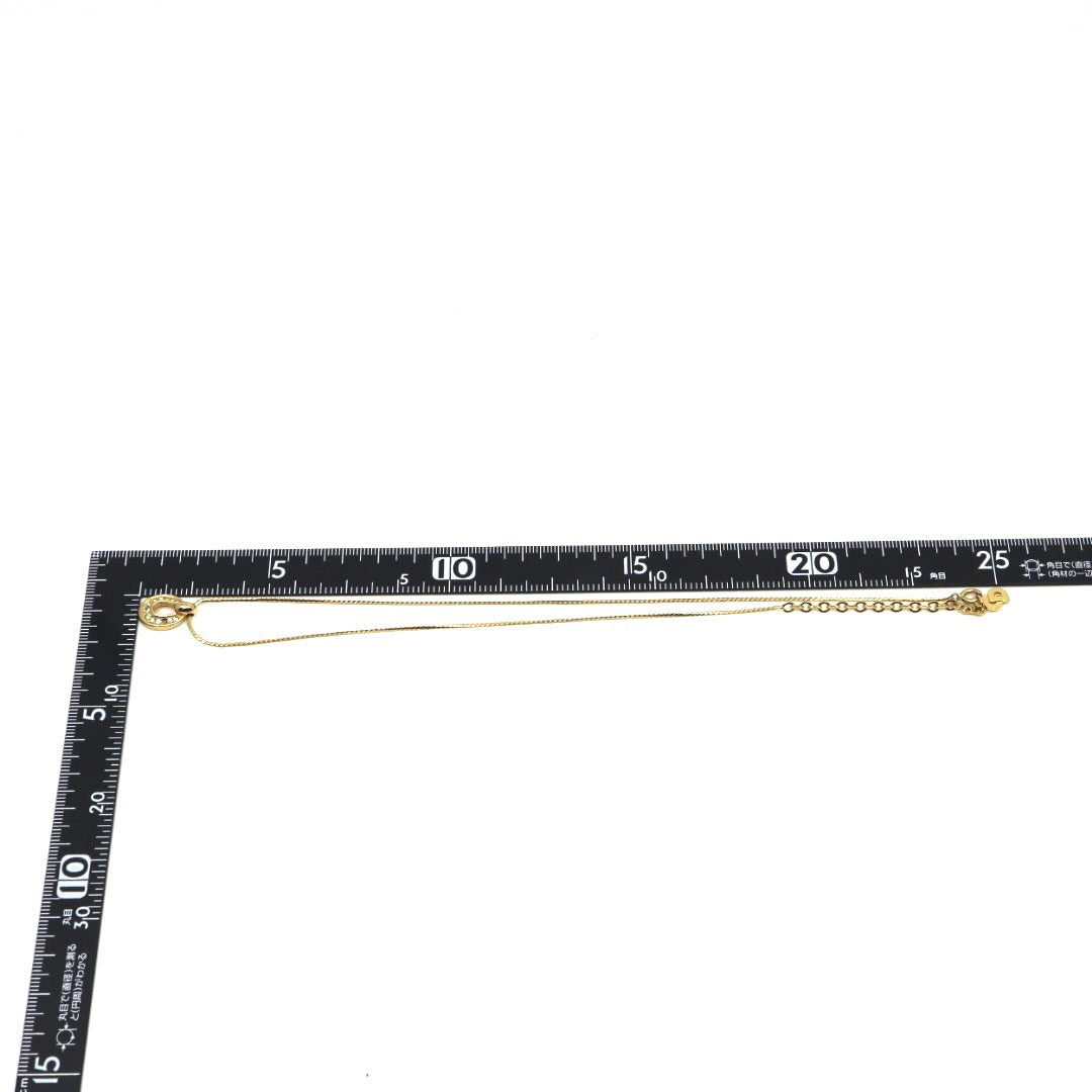 【美品】Christian Dior クリスチャンディオール ラインストーン ホースシュー サークル ネックレス ゴールドカラー GP ペンダント ヴィンテージジュエリー アクセサリー レディース I4