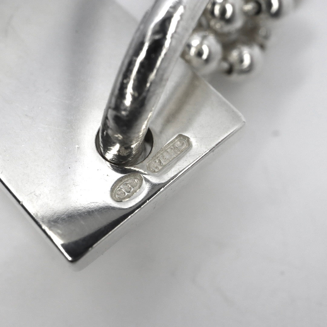 【美品】GUCCI グッチ ロゴプレート バー ネックレス シルバー925 ロング Wチェーン ボールチェーン ペンダント ヴィンテージジュエリー アクセサリー メンズ レディース 箱付き I4