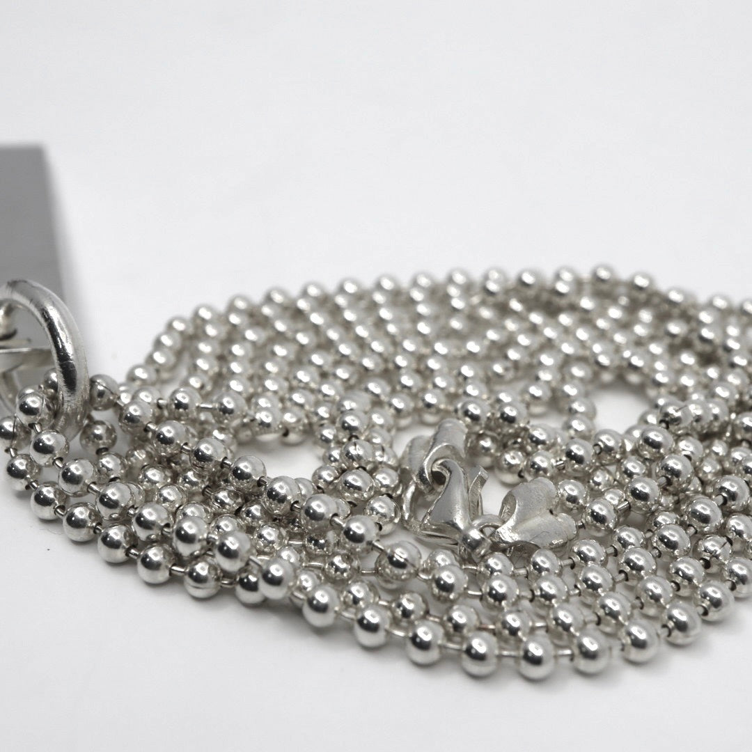 【美品】GUCCI グッチ ロゴプレート バー ネックレス シルバー925 ロング Wチェーン ボールチェーン ペンダント ヴィンテージジュエリー アクセサリー メンズ レディース 箱付き I4