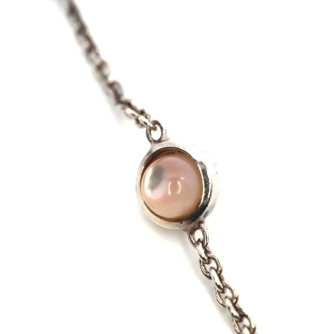 【美品】GUCCI グッチ ダブルG シルバー925 マザーオブパール マーモント フラワーモチーフ ブレスレット ヴィンテージジュエリー アクセサリー レディース I4