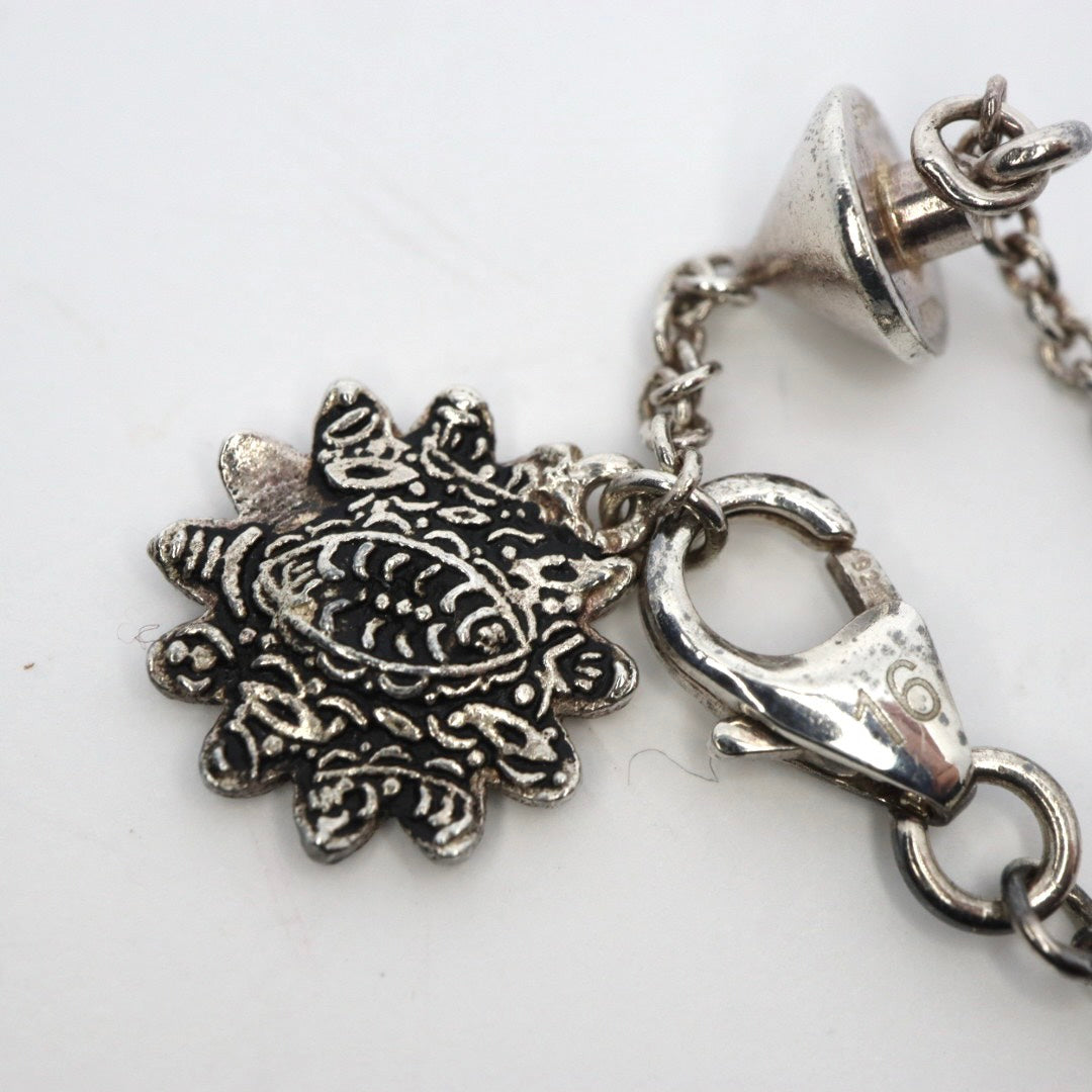 【美品】GUCCI グッチ ダブルG シルバー925 マザーオブパール マーモント フラワーモチーフ ブレスレット ヴィンテージジュエリー アクセサリー レディース I4