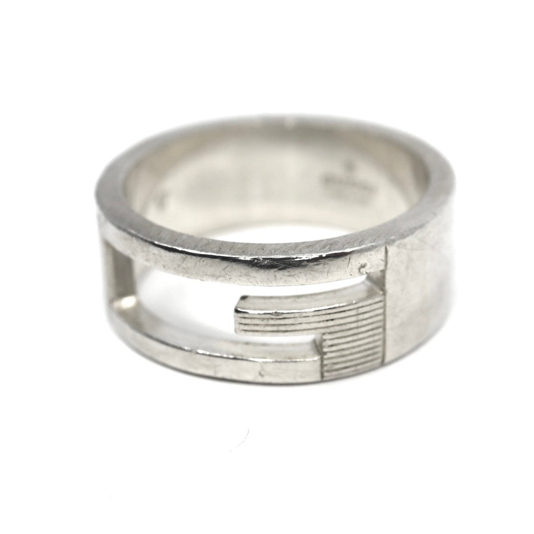 GUCCI グッチ ブランデッドG カットアウトG Gカットリング 指輪 15.5号 シルバー925 ヴィンテージジュエリー アクセサリー メンズ I4