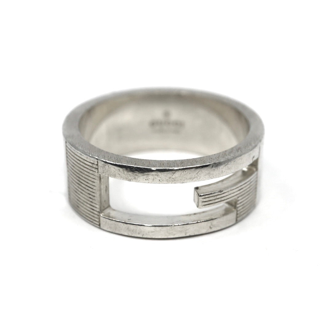 GUCCI グッチ ブランデッドG カットアウトG Gカットリング 指輪 15.5号 シルバー925 ヴィンテージジュエリー アクセサリー メンズ I4