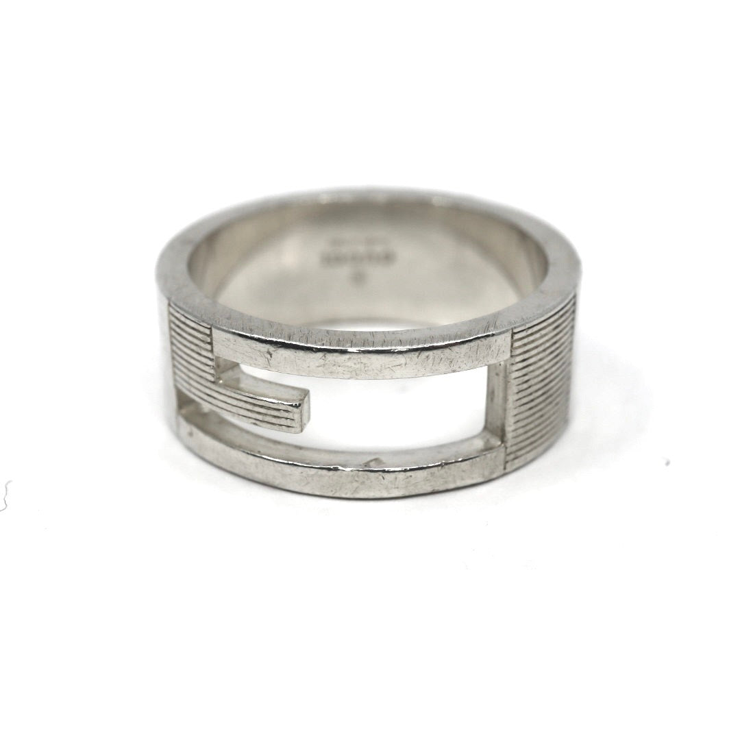 GUCCI グッチ ブランデッドG カットアウトG Gカットリング 指輪 15.5号 シルバー925 ヴィンテージジュエリー アクセサリー メンズ I4