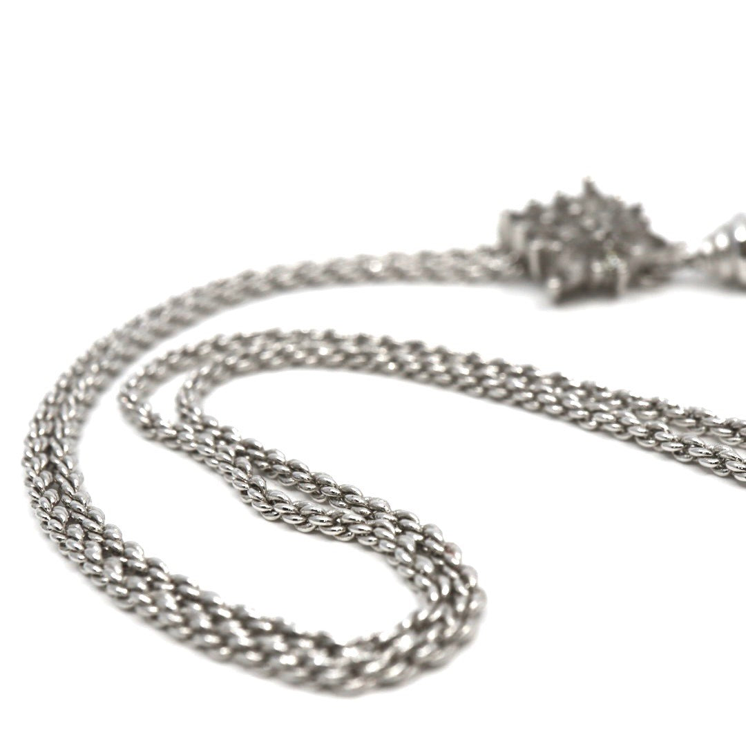 Christian Dior クリスチャンディオール ドロップパール ビジュー ネックレス シルバーカラー ペンダント ヴィンテージジュエリー アクセサリー レディース I4