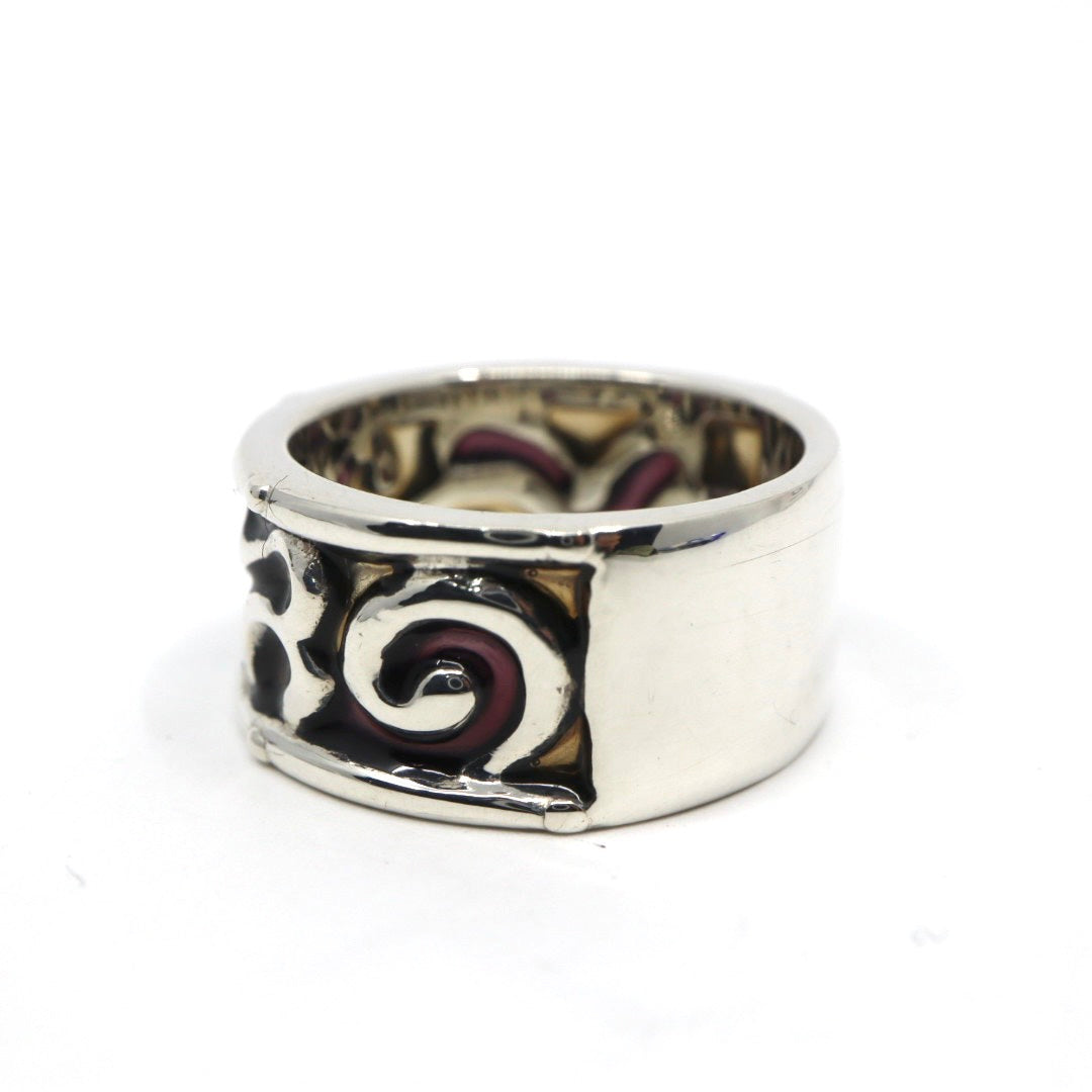 【美品】JeanPaul GAULTIER ジャンポールゴルチエ リング 指輪 12.5号 シルバー925 ワイドリング カットアウト 唐草模様 ヴィンテージジュエリー アクセサリー メンズ レディース I4