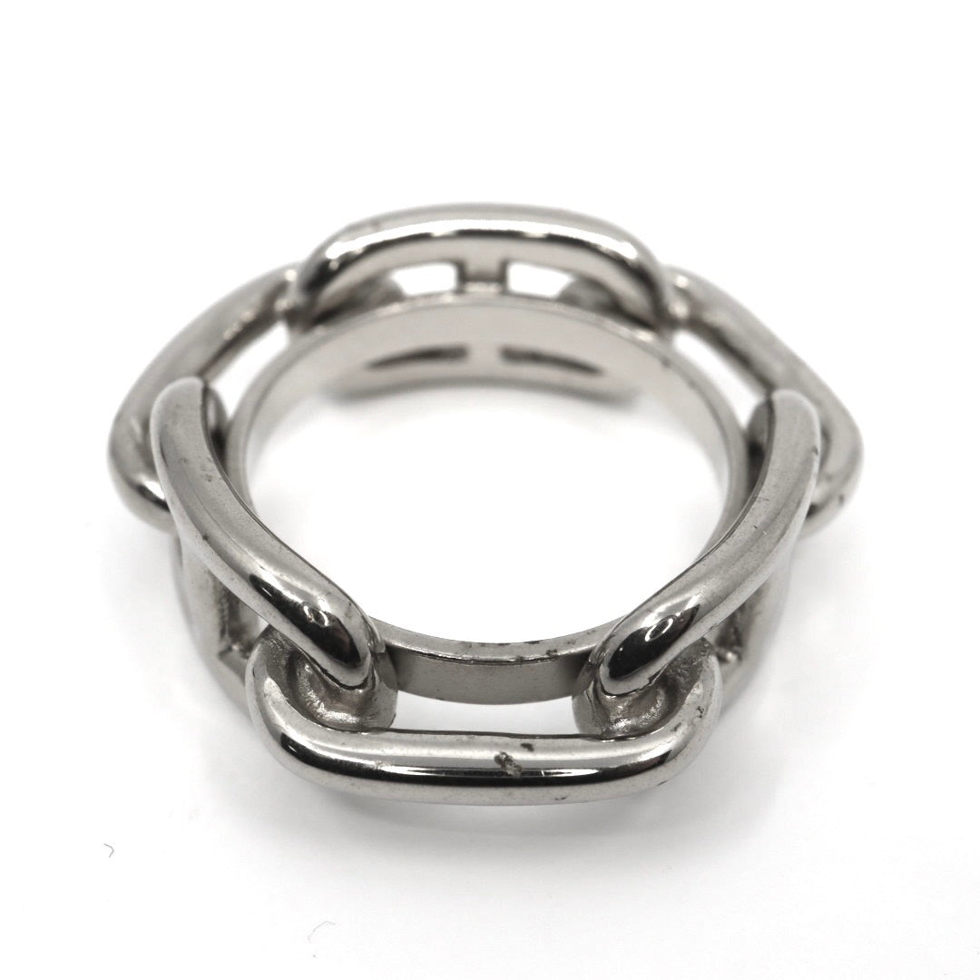 【美品】HERMES エルメス シェーヌダンクル スカーフリング 21号 シルバー レディース I4