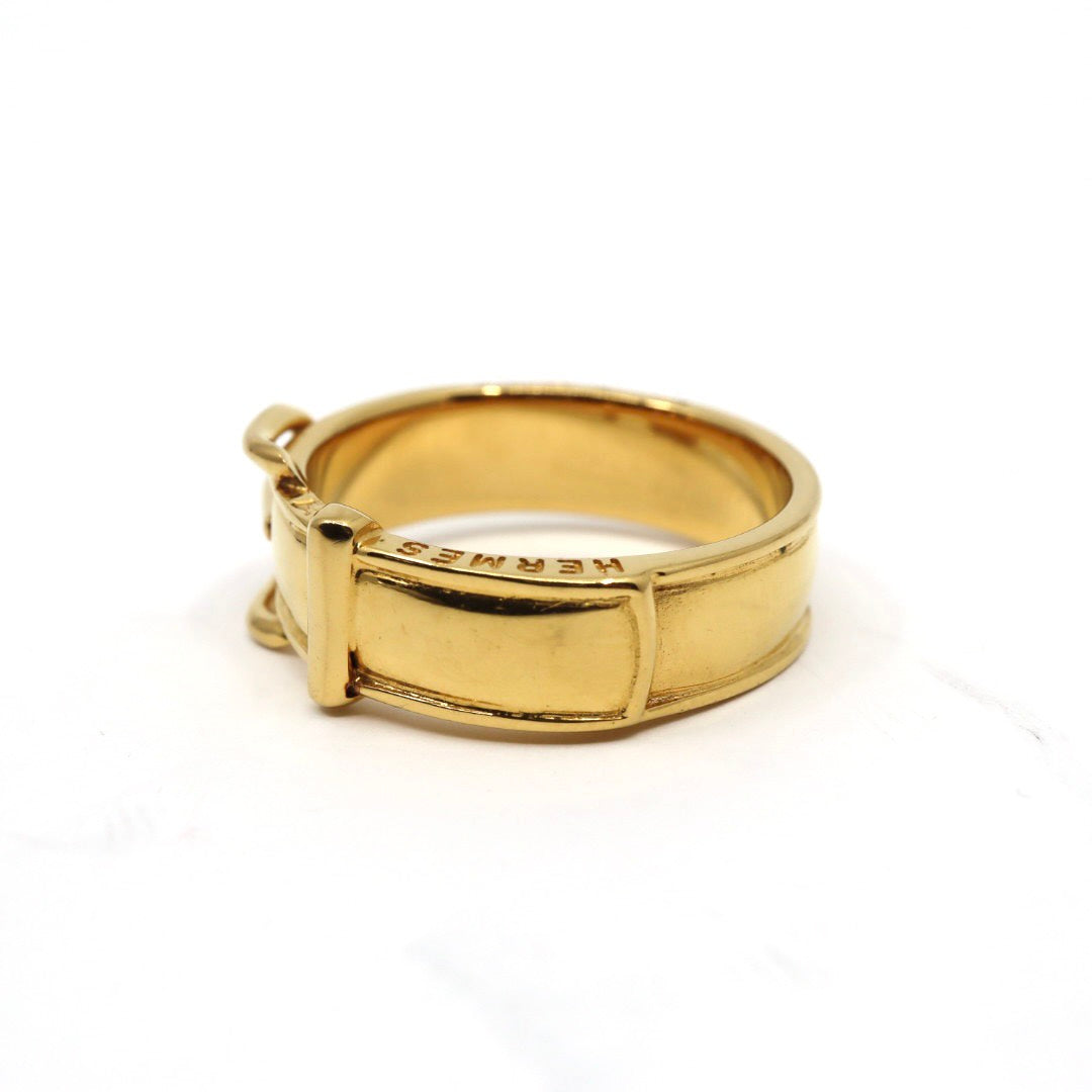 【美品】HERMES エルメス サンチュール スカーフリング 21号 ベルトモチーフ GP アクセサリー レディース I4