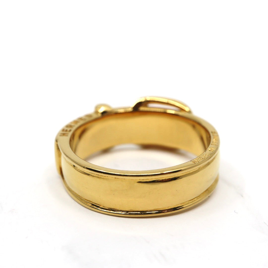 【美品】HERMES エルメス サンチュール スカーフリング 21号 ベルトモチーフ GP アクセサリー レディース I4