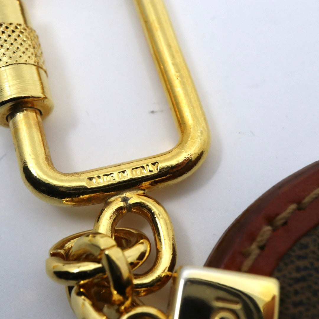 【美品】FENDI フェンディ ペカン キーホルダー キーケース PVC レザー ロゴ型押し ゴールド金具 ヴィンテージ 1980〜1990年代 イタリア製 レディース メンズ M5