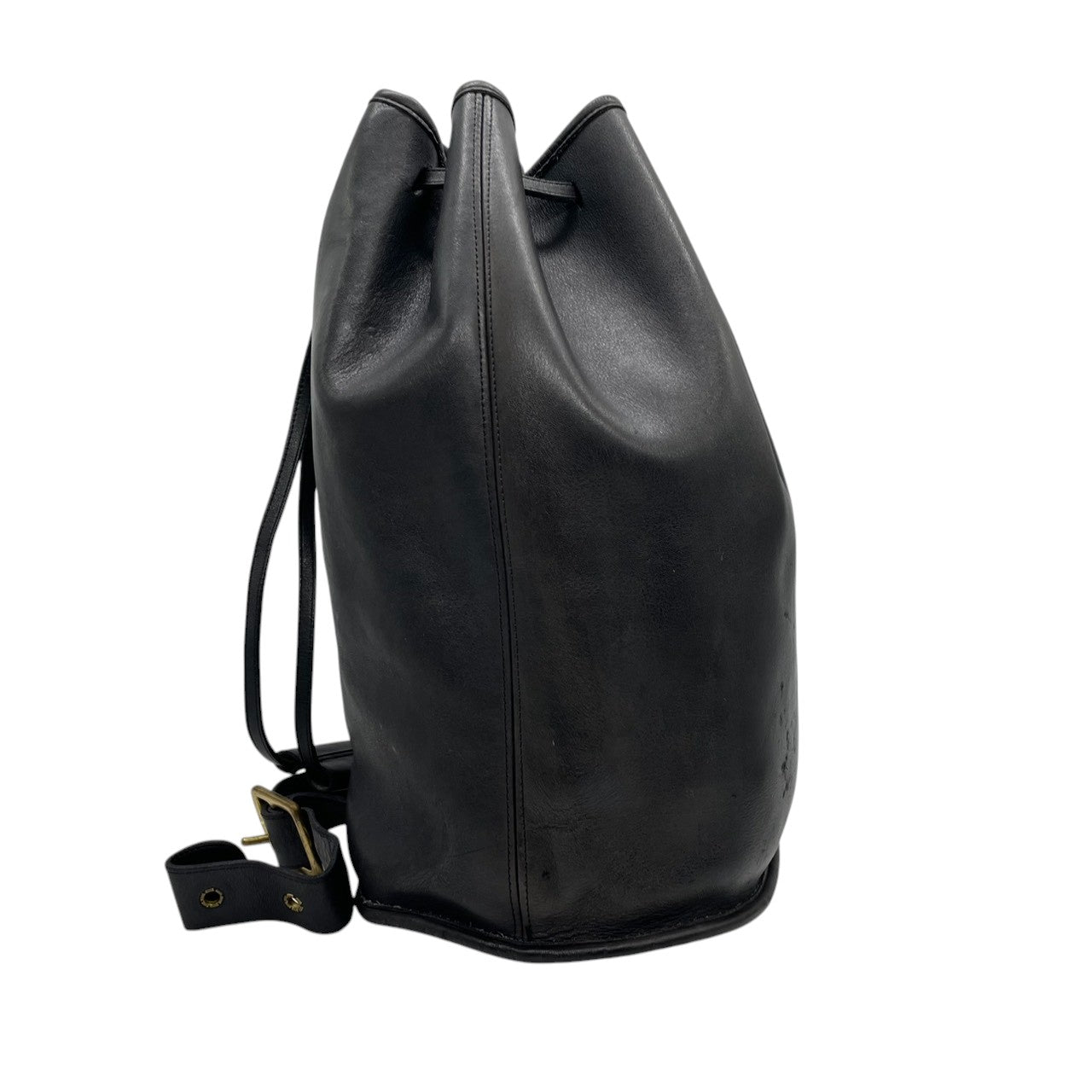 【希少 USA製】オールドコーチ レザー リュックサック 9960 巾着型 バックパック 本革 自立可　ブラック メンズ レディース A4可 COACH ビンテージ クラシック 大容量 ドローストリング 0917-326 U1