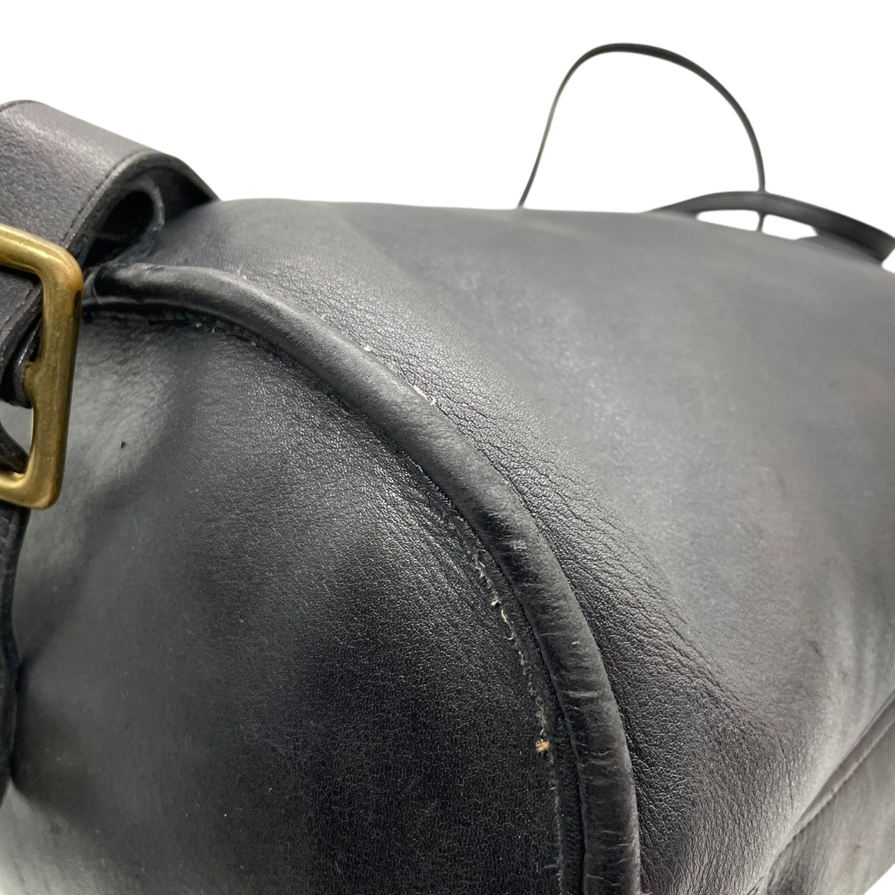 【希少 USA製】オールドコーチ レザー リュックサック 9960 巾着型 バックパック 本革 自立可　ブラック メンズ レディース A4可 COACH ビンテージ クラシック 大容量 ドローストリング 0917-326 U1