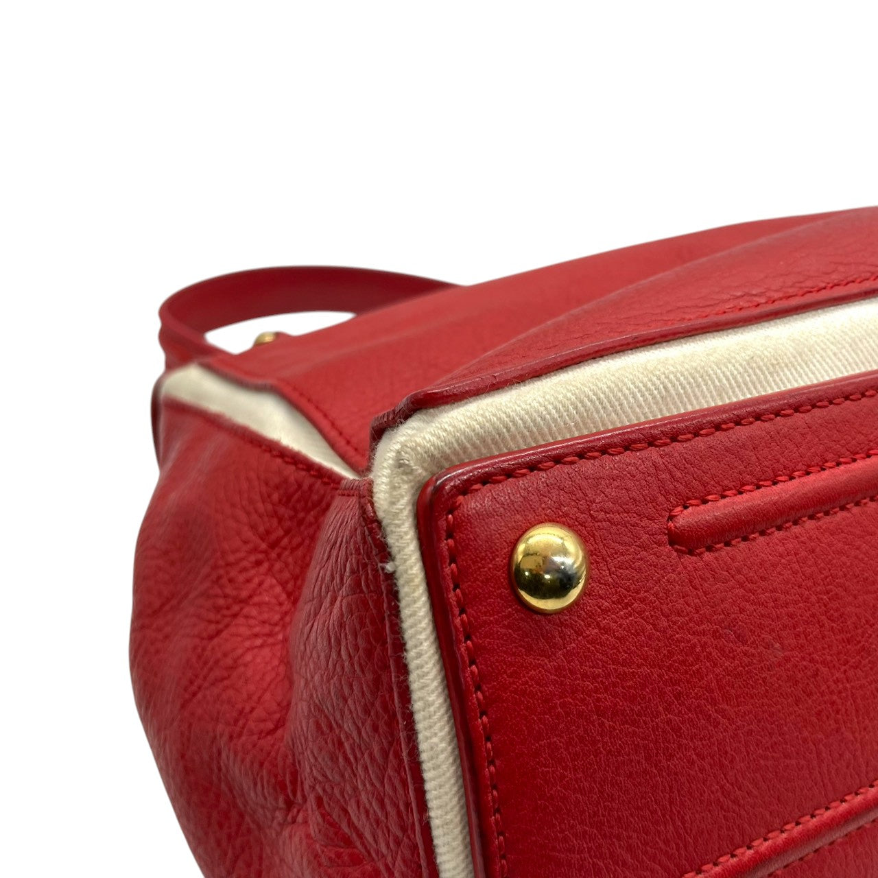 イヴサンローラン YSL ミューズトゥ Yves Saint Laurent ハンドバッグ ワンショルダー 自立可 トップハンドル フラップ レザー キャンバス レッド ホワイト バイカラー レディース エレガント クラシック vintage Y2K 00s C4