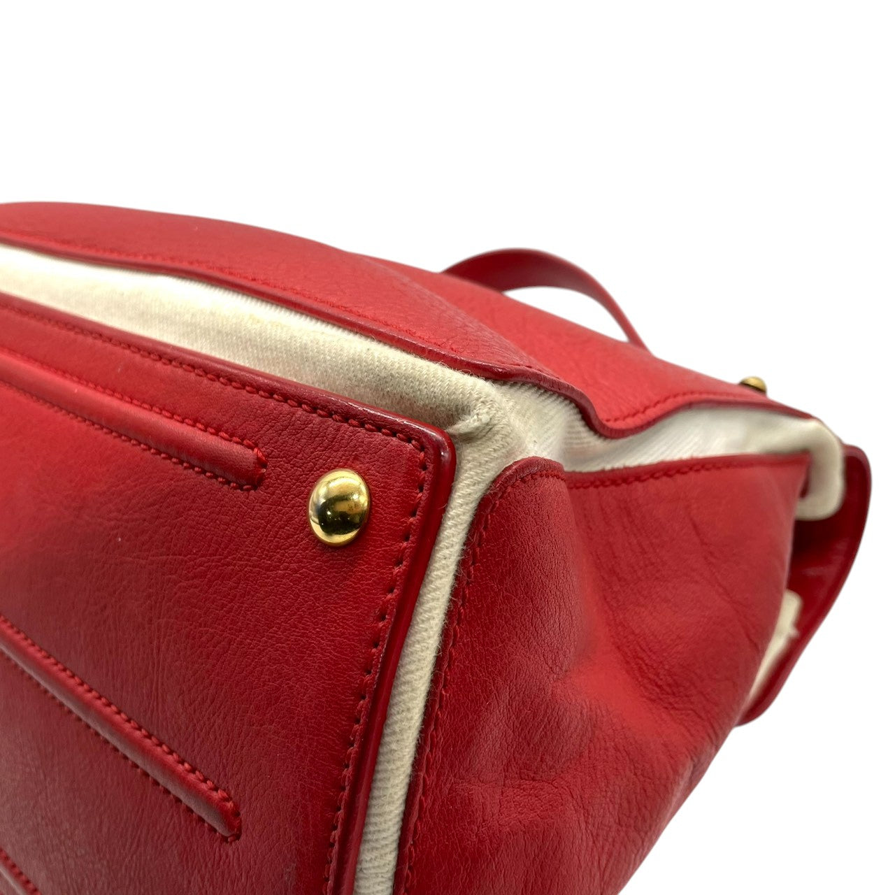 イヴサンローラン YSL ミューズトゥ Yves Saint Laurent ハンドバッグ ワンショルダー 自立可 トップハンドル フラップ レザー キャンバス レッド ホワイト バイカラー レディース エレガント クラシック vintage Y2K 00s C4