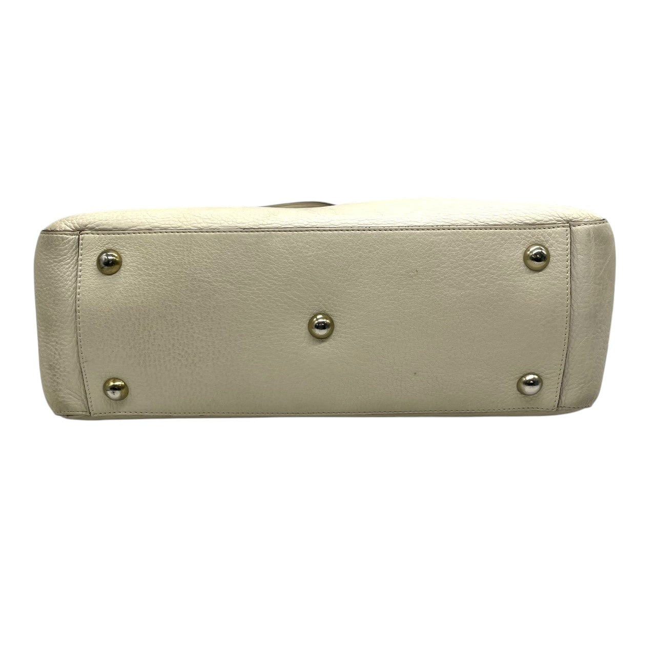 【良品】J&M DAVIDSON ジェイアンドエムデヴィッドソン ハンドバッグ トートバッグ レザー 本革 ホワイト 白 アイボリー ゴールド金具 ベルトデザイン 自立可 かばん 鞄 レディース スペイン製 カジュアル フォーマル メンテナンス済み U14