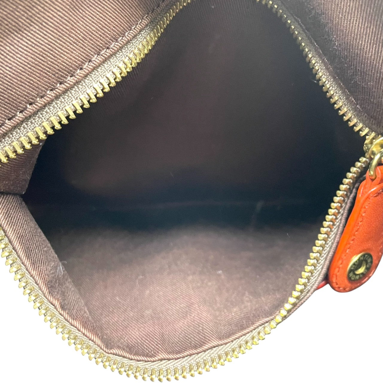 ビンテージ ハンティングワールド HUNTING WORLD ウール レザー ヘリンボーン ツイード ワンショルダー ホーボー ショルダーバッグ ポシェット クラシック エレガント ブラウン オレンジ ゴールド金具 稀少 U11