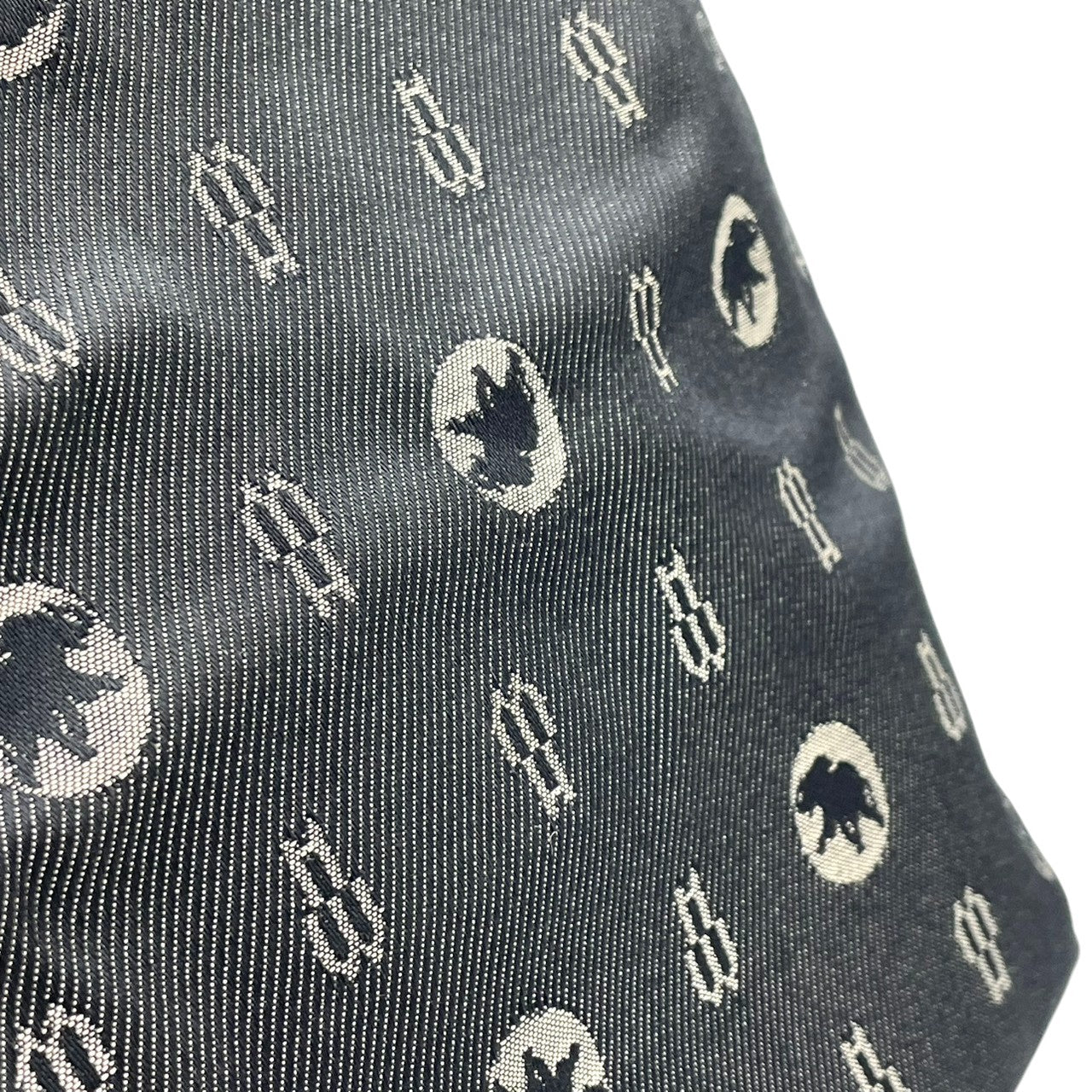 良品 ハンティングワールド HUNTING WORLD ワンショルダーバッグ ハンドバッグ ホーボー ナイロン レザー 総柄 ロゴ モノグラム ブラック 黒 シルバー金具 肩掛け レディース カジュアル イタリア製 U11