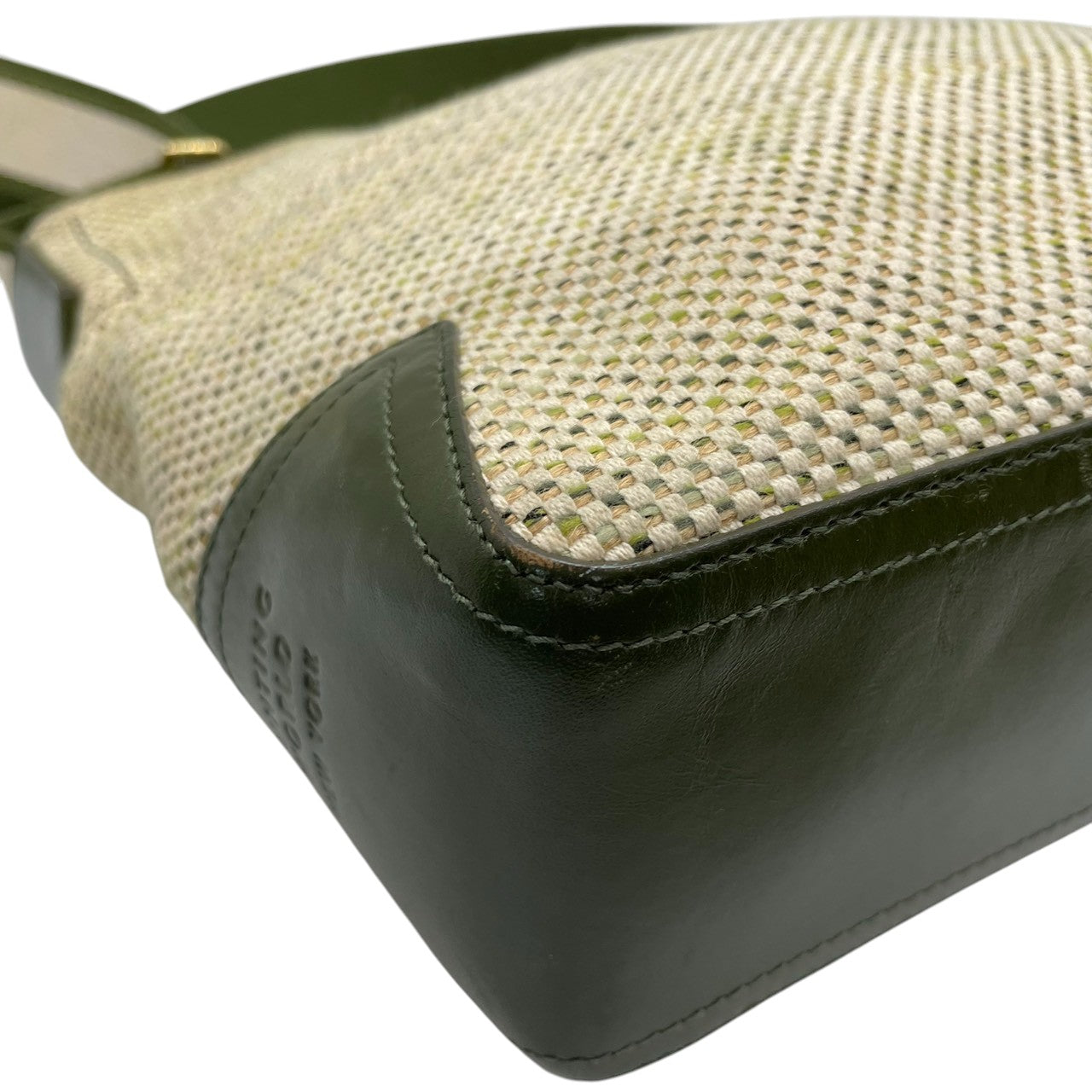 ハンティングワールド ヴィンテージ クラシック エレガント ドレスショルダーバッグ 斜め掛け可 グリーン キャンバス レザー ゴールド金具 大容量 ワンショルダー 上品 高級 人気 定番 旅行 U11