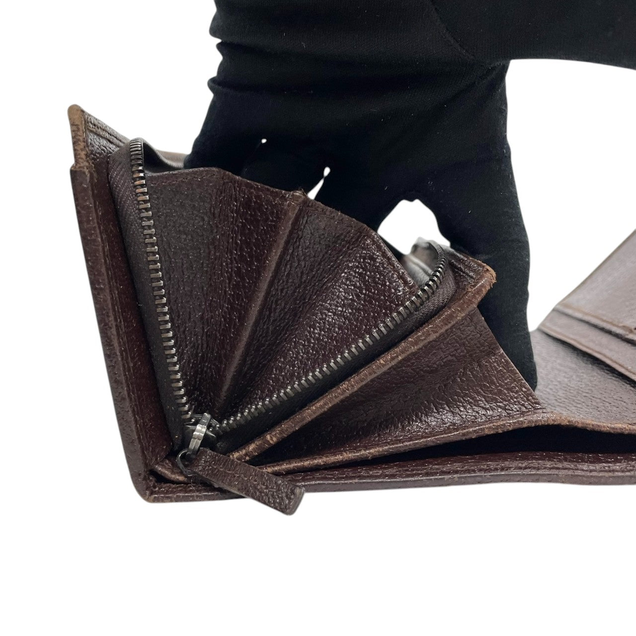 グッチ GUCCI 二つ折り財布 コンパクトウォレット GGキャンバス レザー ベージュ ダークブラウン 茶色 ロゴプレート シルバー金具 ホック開閉 イタリア製 レディース メンズ ユニセックス 男女兼用 カジュアル 小物 w5