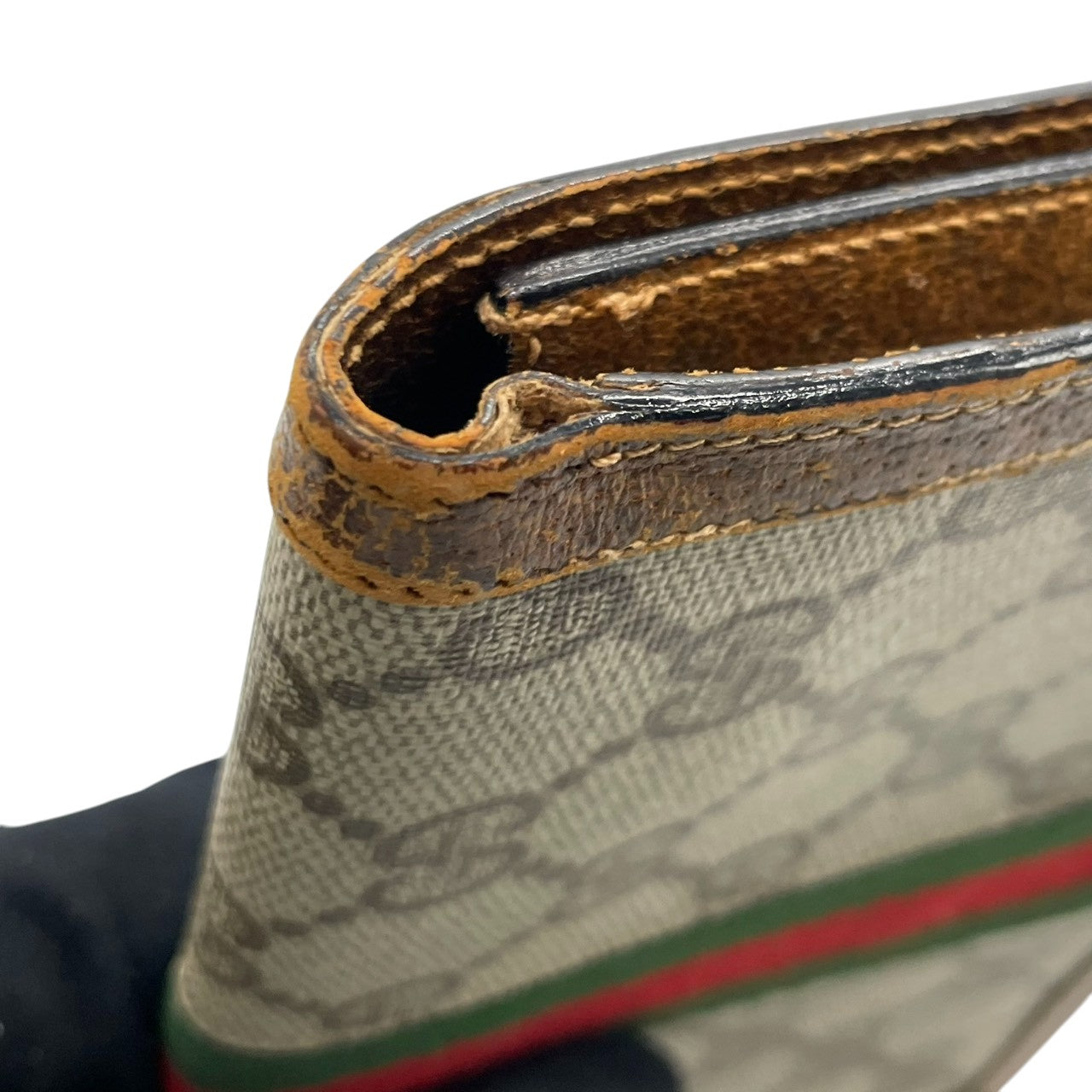 希少 オールドグッチ GUCCI PARFUMS ポーチ クラッチバッグ 小物入れ GGスプリーム シェリーライン インターロッキングG PVC レザー 茶 ヴィンテージ レトロ 化粧ポーチ コスメポーチ イタリア製 レディース メンズ w5