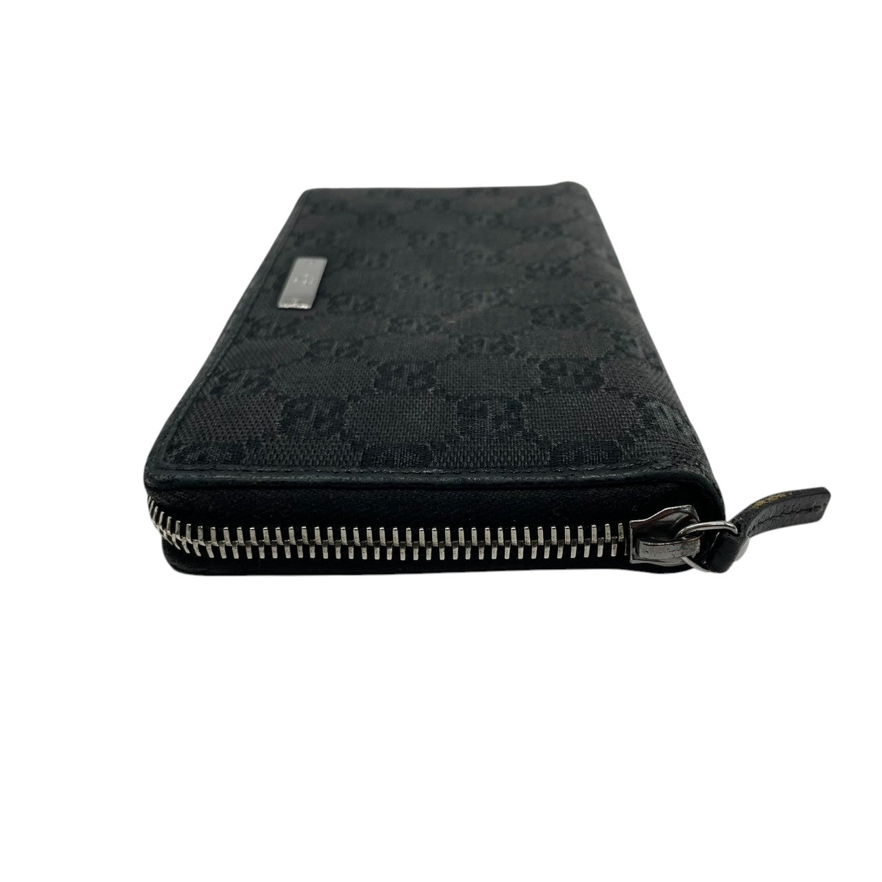 グッチ GUCCI 長財布 ラウンドファスナー ジップアラウンド GGキャンバス レザー 本革 ブラック 黒 ロゴプレート シルバー金具 大容量 収納力 ウォレット サイフ 定番 人気 メンズ レディース ユニセックス 男女兼用 イタリア製 鞄 かばん w5