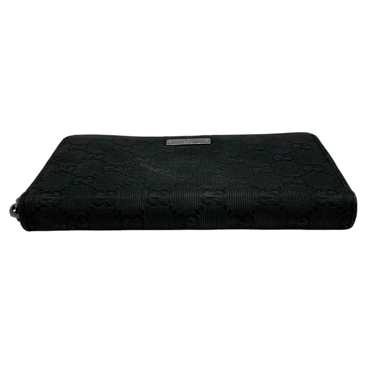 グッチ GUCCI 長財布 ラウンドファスナー ジップアラウンド GGキャンバス レザー 本革 ブラック 黒 ロゴプレート シルバー金具 大容量 収納力 ウォレット サイフ 定番 人気 メンズ レディース ユニセックス 男女兼用 イタリア製 鞄 かばん w5