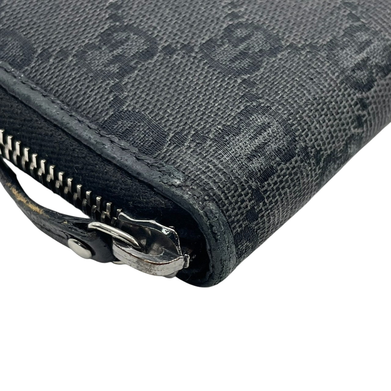 グッチ GUCCI 長財布 ラウンドファスナー ジップアラウンド GGキャンバス レザー 本革 ブラック 黒 ロゴプレート シルバー金具 大容量 収納力 ウォレット サイフ 定番 人気 メンズ レディース ユニセックス 男女兼用 イタリア製 鞄 かばん w5