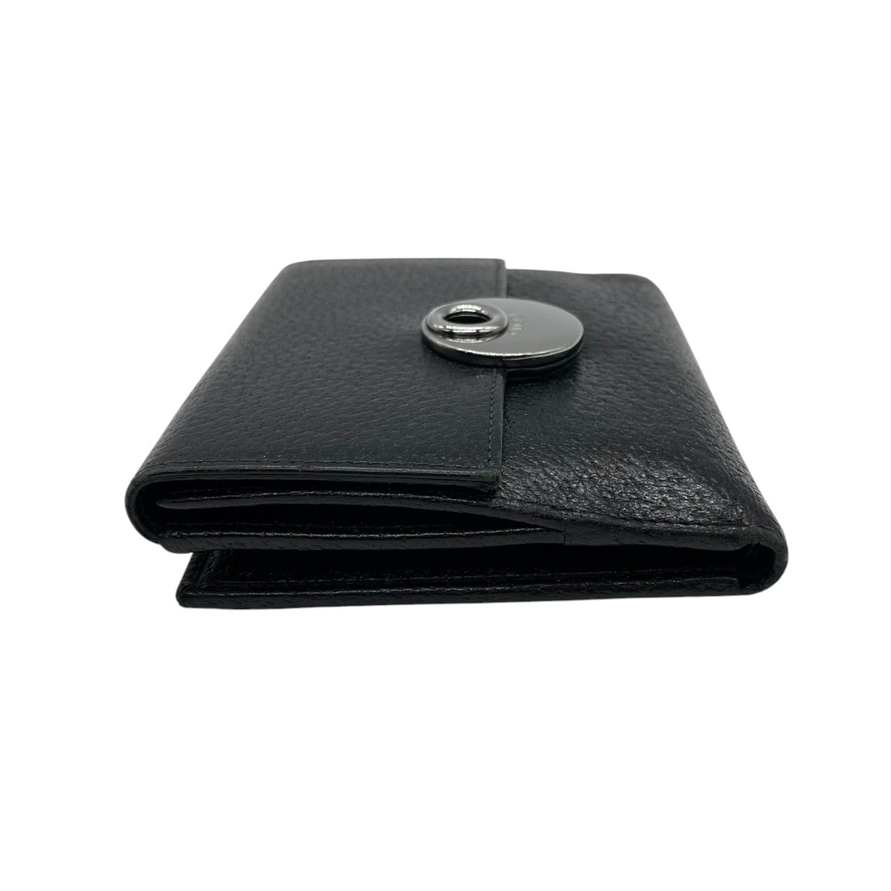 グッチ GUCCI エクリプス 三つ折り財布 Wホック コンパクトウォレット レザー 本革 ブラック 黒 サークルロゴ ロゴ金具 シルバー金具 120932 ヴィンテージ メンズ レディース ユニセックス 男女兼用 イタリア製 サイフ w5