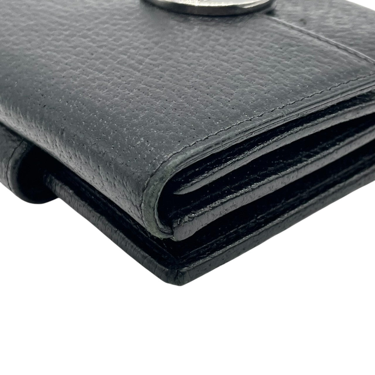 グッチ GUCCI エクリプス 三つ折り財布 Wホック コンパクトウォレット レザー 本革 ブラック 黒 サークルロゴ ロゴ金具 シルバー金具 120932 ヴィンテージ メンズ レディース ユニセックス 男女兼用 イタリア製 サイフ w5