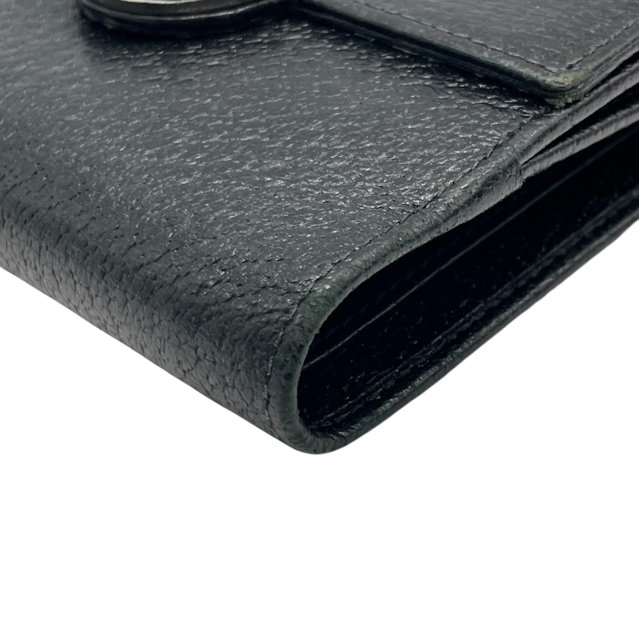 グッチ GUCCI エクリプス 三つ折り財布 Wホック コンパクトウォレット レザー 本革 ブラック 黒 サークルロゴ ロゴ金具 シルバー金具 120932 ヴィンテージ メンズ レディース ユニセックス 男女兼用 イタリア製 サイフ w5