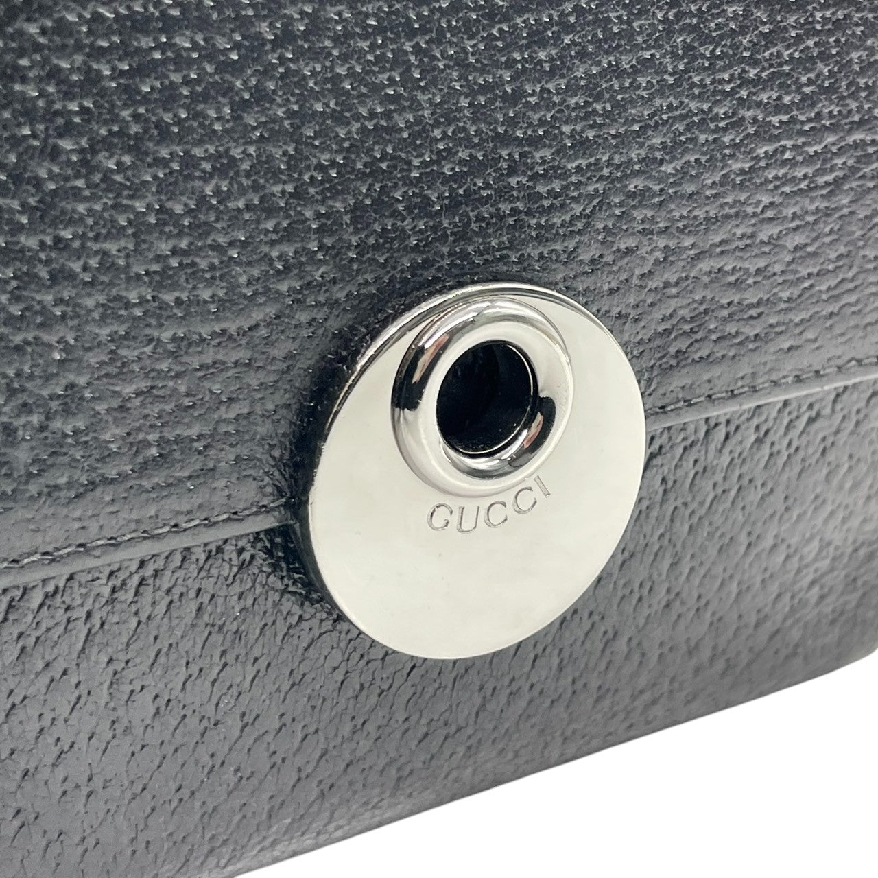 グッチ GUCCI エクリプス 三つ折り財布 Wホック コンパクトウォレット レザー 本革 ブラック 黒 サークルロゴ ロゴ金具 シルバー金具 120932 ヴィンテージ メンズ レディース ユニセックス 男女兼用 イタリア製 サイフ w5