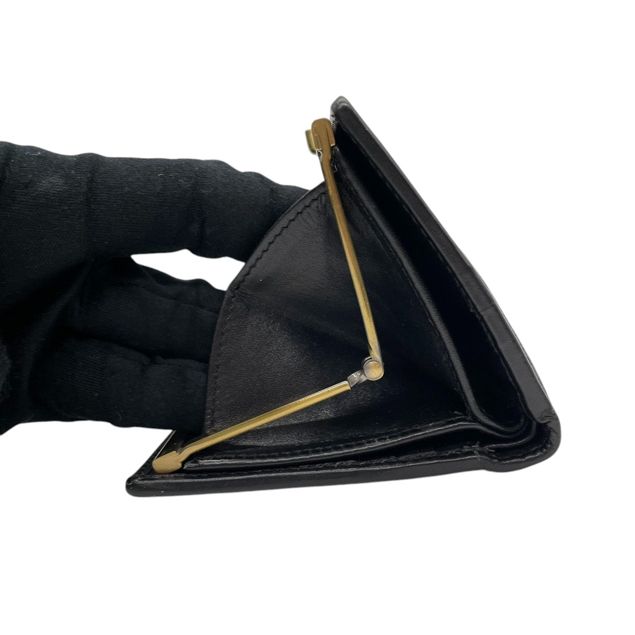 【美品】グッチ GUCCI 長財布 二つ折り がま口 ガマ口 GGキャンバス レザー 本革 ブラック 黒 ゴールド金具 Gロゴ ロング ウォレット レディース メンズ ユニセックス 男女兼用 スリム 薄型 ヴィンテージ レトロ クラシック オールドグッチ w5