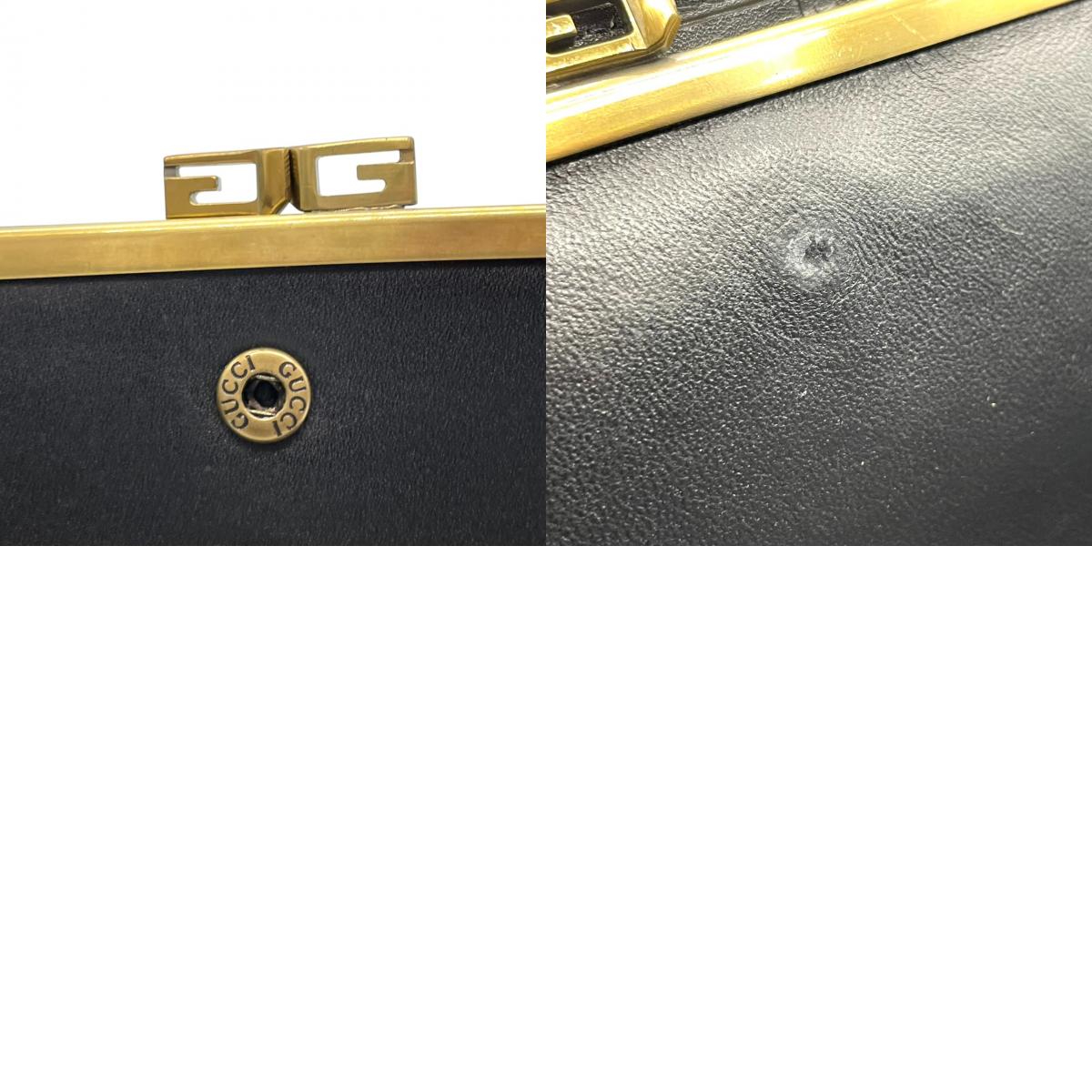 【美品】グッチ GUCCI 長財布 二つ折り がま口 ガマ口 GGキャンバス レザー 本革 ブラック 黒 ゴールド金具 Gロゴ ロング ウォレット レディース メンズ ユニセックス 男女兼用 スリム 薄型 ヴィンテージ レトロ クラシック オールドグッチ w5