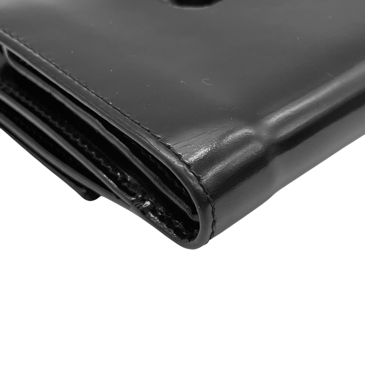 【美品】グッチ GUCCI 三つ折り財布 がま口 ガマ口 小銭入れ コンパクト パテントレザー エナメル ブラック 黒 シルバー金具 Gロゴ レディース メンズ ユニセックス 男女兼用 ヴィンテージ レトロ クラシック オールドグッチ イタリア製 w5