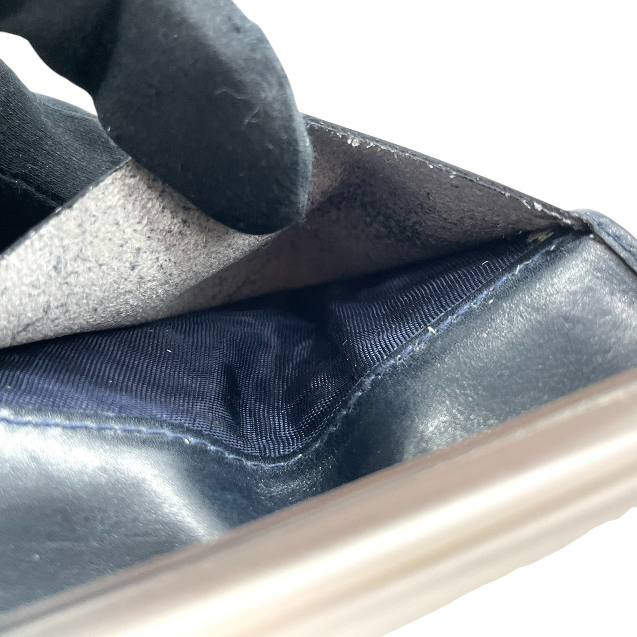 グッチ GUCCI カードケース 名刺入れ 二つ折り GGスプリーム シェリーライン インターロッキングG オールドグッチ PVC レザー ネイビー グレー ヴィンテージ レトロ クラシック メンズ レディース w5