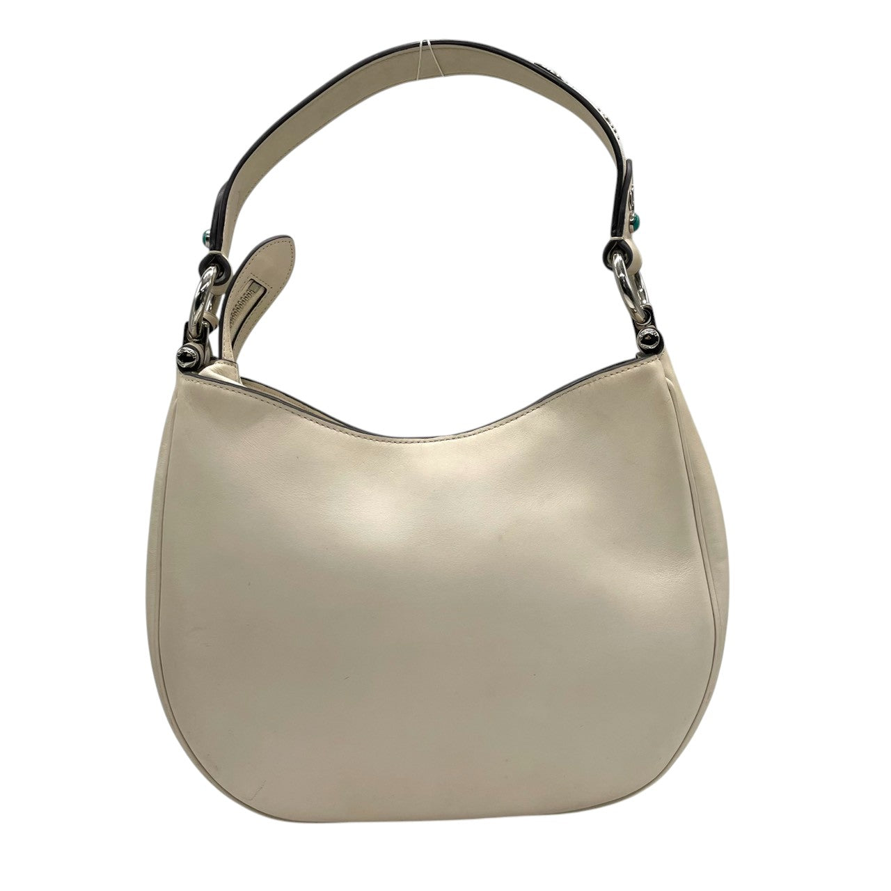 【美品】コーチ COACH チェルシー ホーボー 2WAY ショルダーバッグ 斜め掛け ワンショルダー ペブルドレザー 本革 アイボリー 白 シルバー金具 57119 シンプル 上品 エレガント レディース 鞄 カバン 通勤 通学 s91