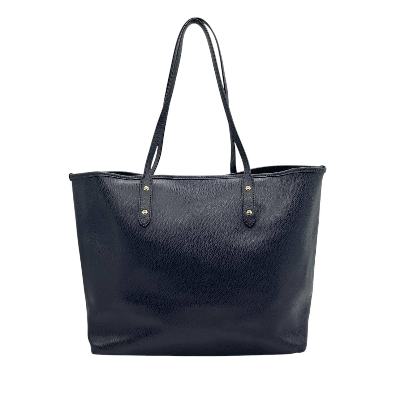 【美品】コーチ COACH シティ トートバッグ ショルダーバッグ 肩掛け ワンショルダー A4収納可 大容量 レザー 本革 クロスグレインレザー ネイビー 紺 ミッドナイト ゴールド金具 通勤 通学 ビジネス レディース 鞄 カバン E5