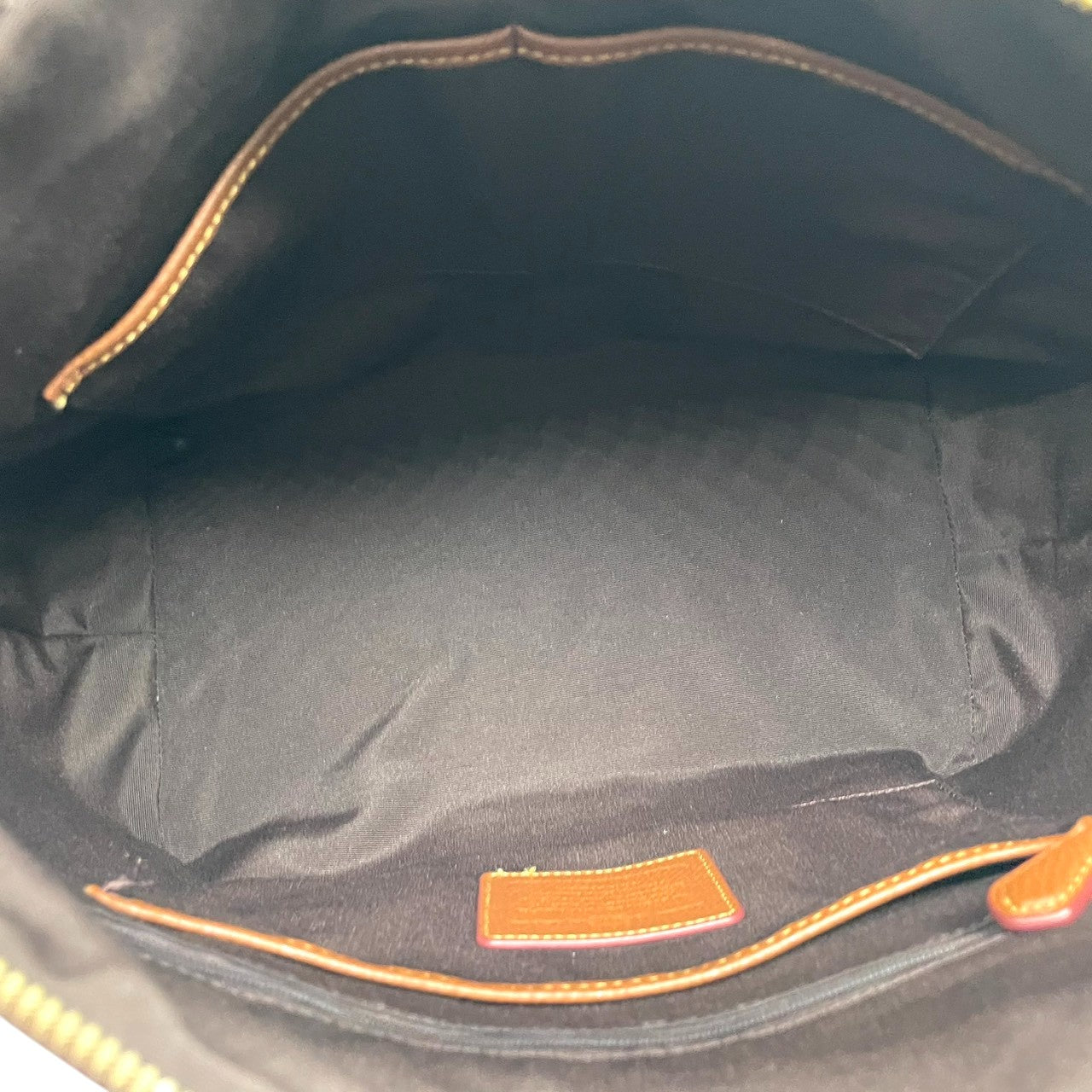 【未使用級】コーチ COACH シグネチャー 2WAY トートバッグ ショルダーバッグ 斜め掛け PVC レザー ブラウン 茶色 ゴールド金具 34614 A4収納可 大容量 ギャザー プリーツ 軽量 通勤 通学 ビジネス レディース 鞄 カバン E5