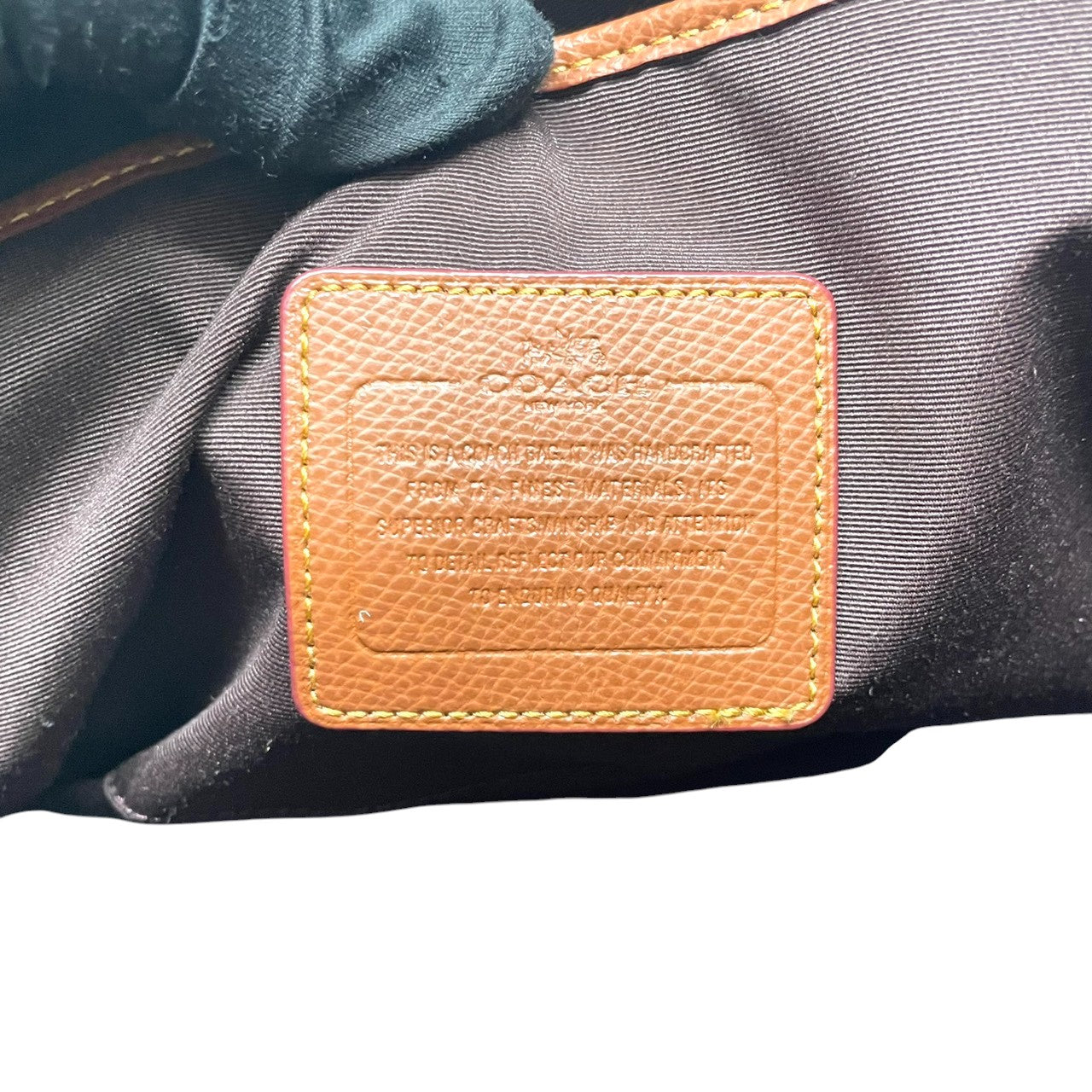 【未使用級】コーチ COACH シグネチャー 2WAY トートバッグ ショルダーバッグ 斜め掛け PVC レザー ブラウン 茶色 ゴールド金具 34614 A4収納可 大容量 ギャザー プリーツ 軽量 通勤 通学 ビジネス レディース 鞄 カバン E5