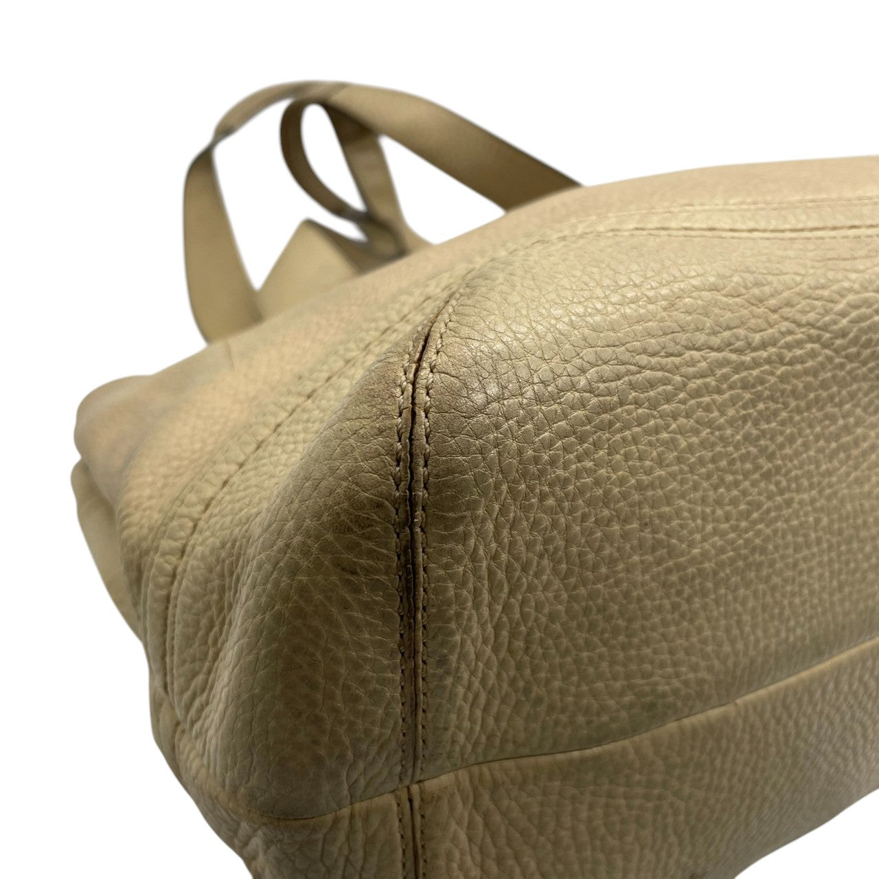 【良品】コーチ COACH ハンプトンズ ウィークエンド レザートートバッグ ショルダーバッグ 肩掛け ベージュ アイボリー 本革 10912 ギャザー ベルトデザイン A4収納可 大容量 通勤 通学 ビジネス レディース 鞄 カバン s60