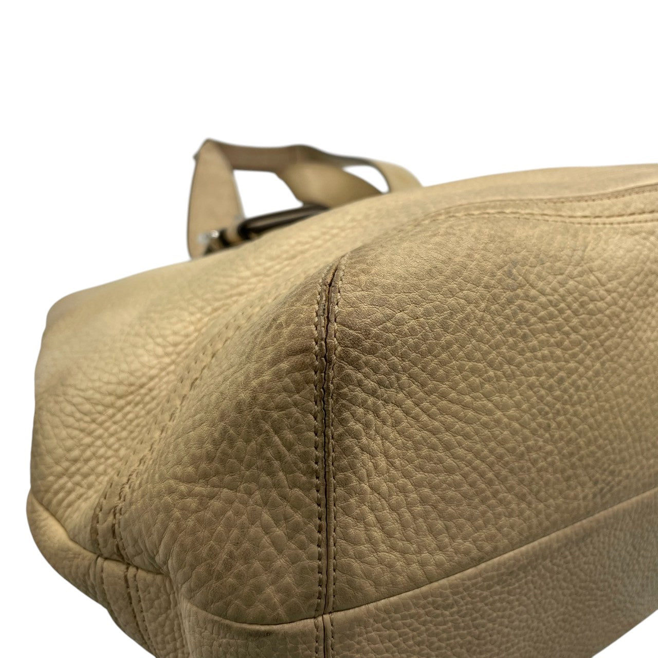 【良品】コーチ COACH ハンプトンズ ウィークエンド レザートートバッグ ショルダーバッグ 肩掛け ベージュ アイボリー 本革 10912 ギャザー ベルトデザイン A4収納可 大容量 通勤 通学 ビジネス レディース 鞄 カバン s60