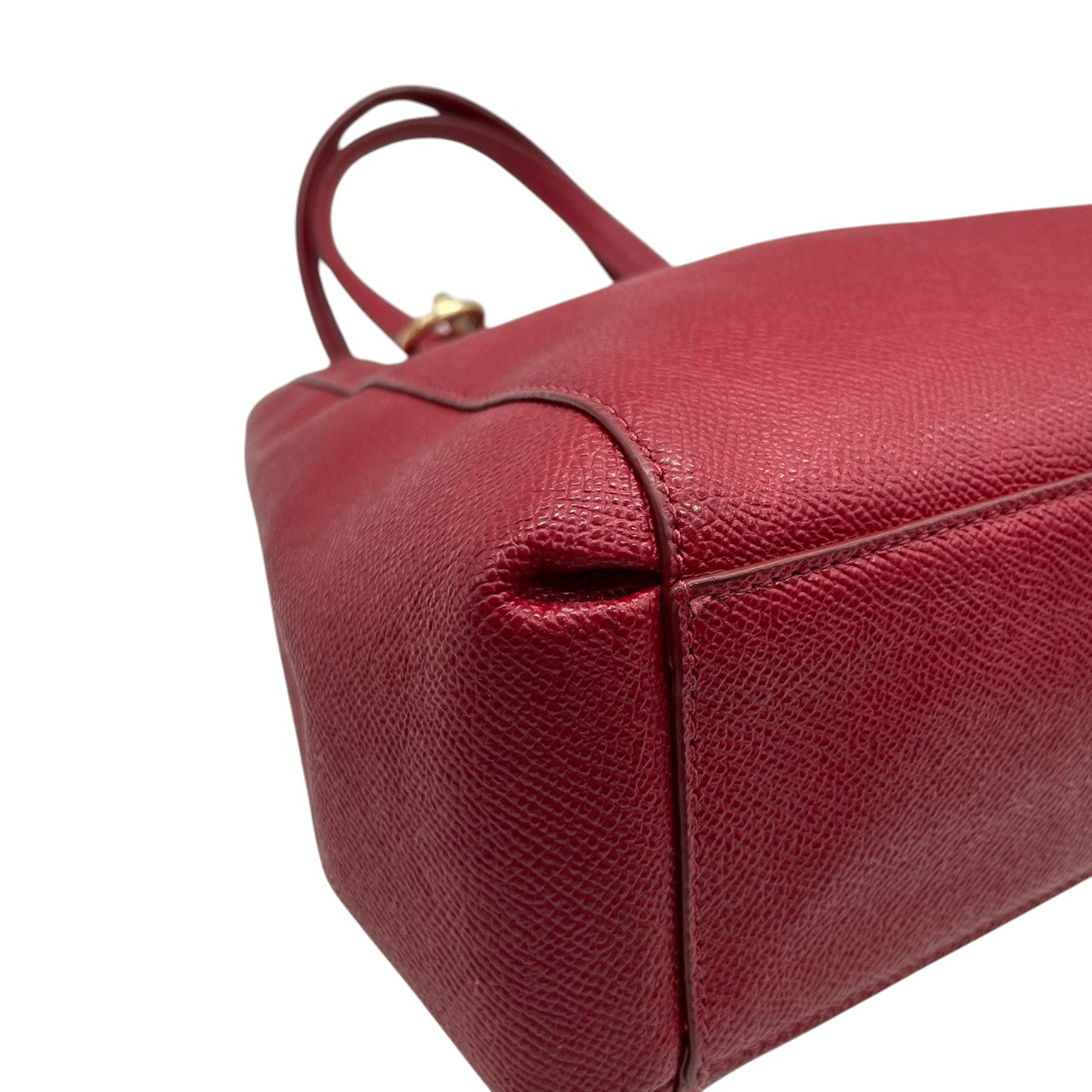 【良品】コーチ COACH 2WAY トートバッグ ハンドバッグ ショルダーバッグ 斜め掛け レザー 本革 シボ革 レッド 赤 ボルドー ゴールド金具 F57847 コンパクト レディース 鞄 カバン サッチェル s60