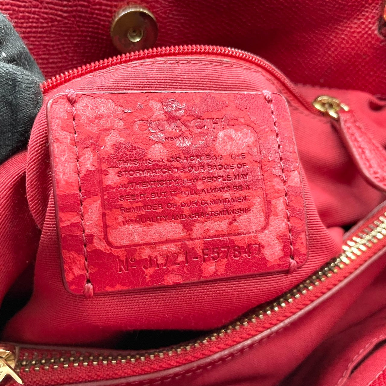 【良品】コーチ COACH 2WAY トートバッグ ハンドバッグ ショルダーバッグ 斜め掛け レザー 本革 シボ革 レッド 赤 ボルドー ゴールド金具 F57847 コンパクト レディース 鞄 カバン サッチェル s60