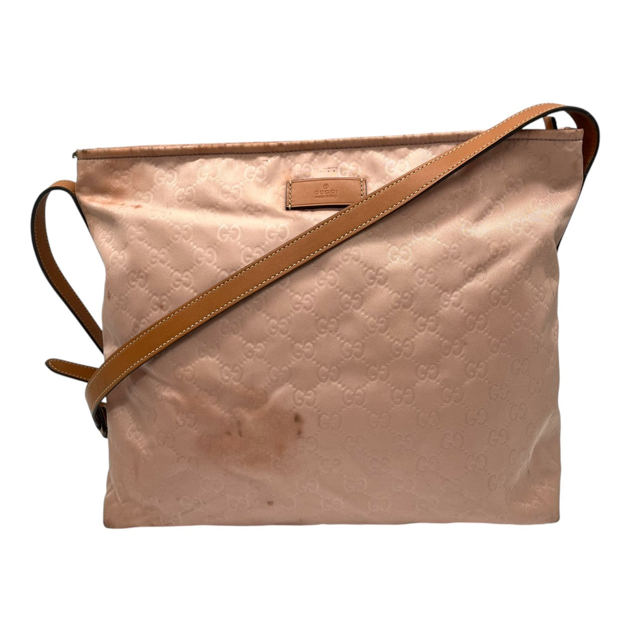 グッチ GUCCI ショルダーバッグ 斜め掛け クロスボディ GG柄 ナイロン レザー ピンク ブラウン キャメル 軽量 軽い カジュアル デイリー お出かけ 通学 レディース 鞄 カバン s61