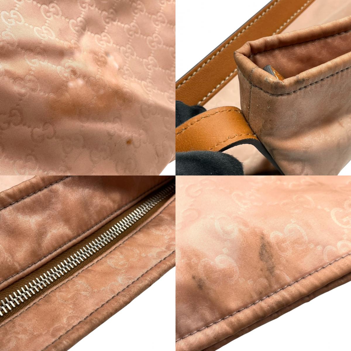 グッチ GUCCI ショルダーバッグ 斜め掛け クロスボディ GG柄 ナイロン レザー ピンク ブラウン キャメル 軽量 軽い カジュアル デイリー お出かけ 通学 レディース 鞄 カバン s61