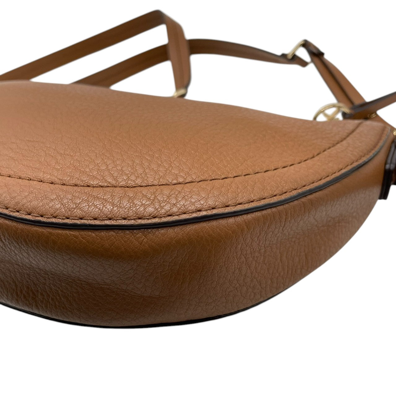 【美品】マイケルコース Michael Kors ショルダーバッグ 斜め掛け ポシェット クロスボディ レザー 本革 ブラウン 茶色 キャメル MKロゴ ゴールド金具 コンパクト 軽量 カジュアル デイリー レディース 鞄 カバン s68