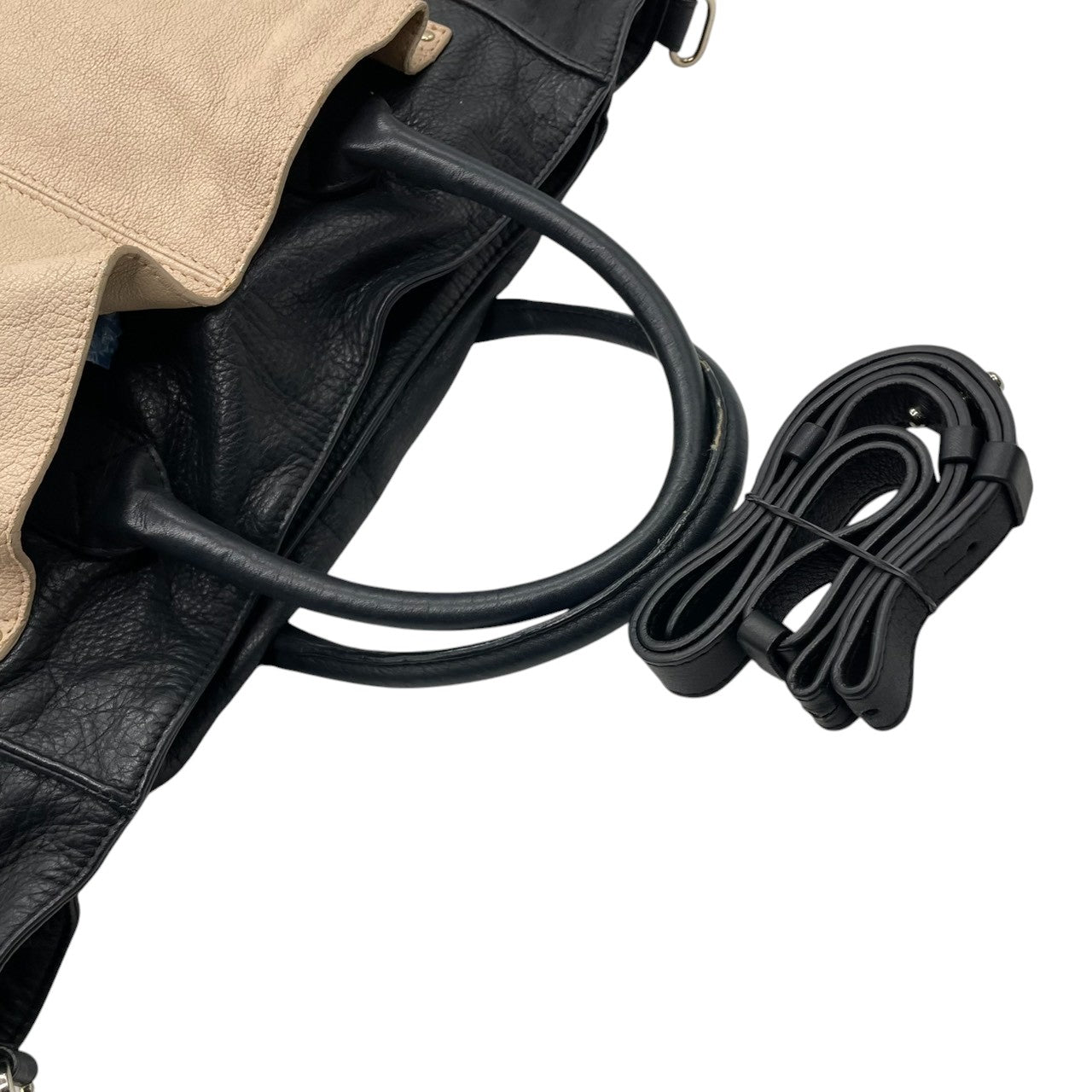 【良品】シーバイクロエ See By Chloe 2WAY トートバッグ ショルダーバッグ 斜め掛け レザー 本革 ベージュ ネイビー ピンク トリコロール カラーブロック A4収納可 大容量 カジュアル モード 個性的 レディース 鞄 カバン s68