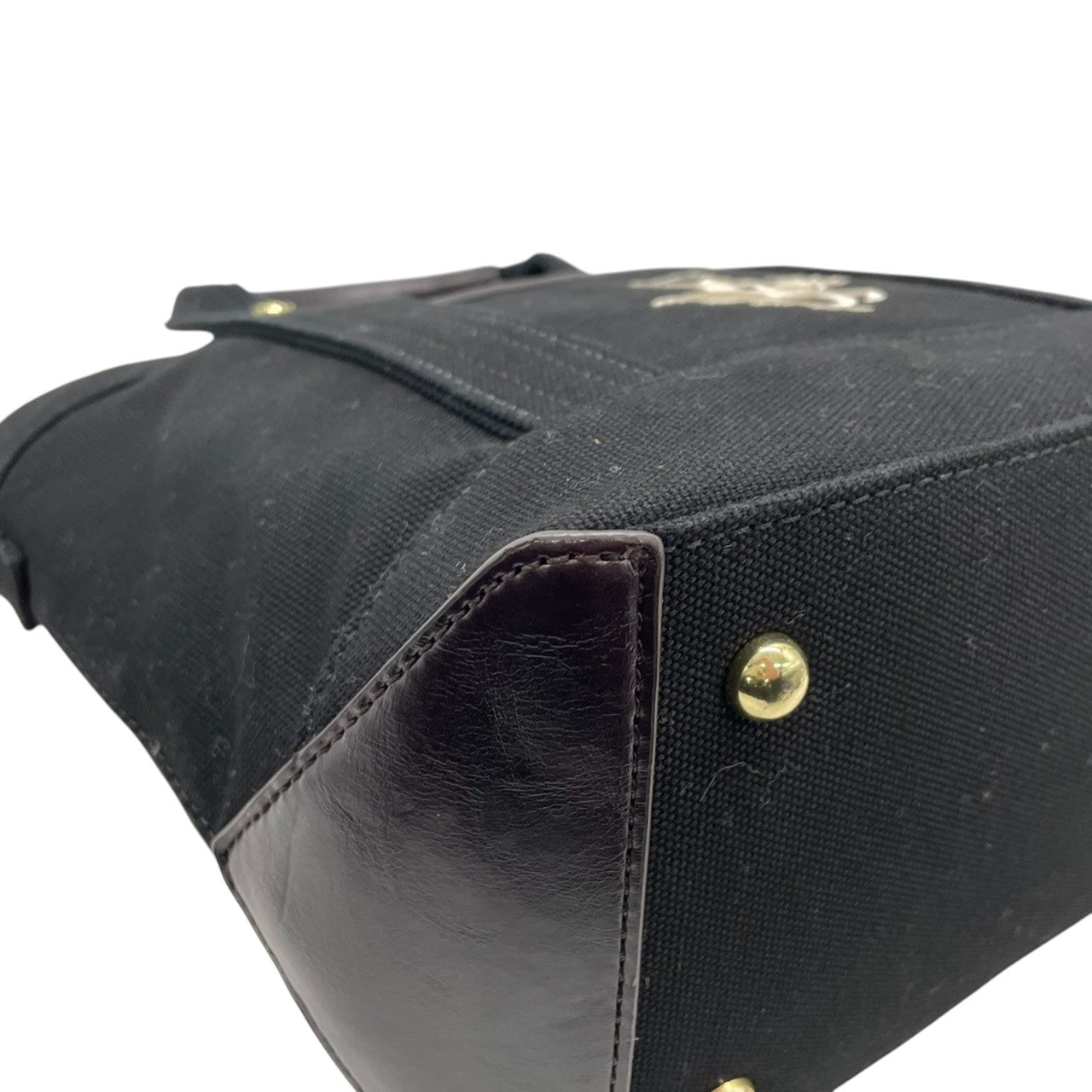 【美品】ビバリーヒルズポロクラブ BEVERLY HILLS POLO CLUB トートバッグ ショルダーバッグ 2WAY 斜め掛け キャンバス レザー ブラック 黒 ポロ刺繍 軽量 マチ広 トラッド カジュアル 通学 通勤 レディース 鞄 カバン s68